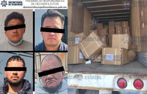 Tras persecución, detienen a ladrones con camión cargado en la México-Texcoco